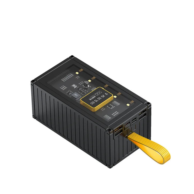 20000mAh Creative Container Power Bank Large Capacity Transparent LED Light Digital Display Mobile Phone Power Supply