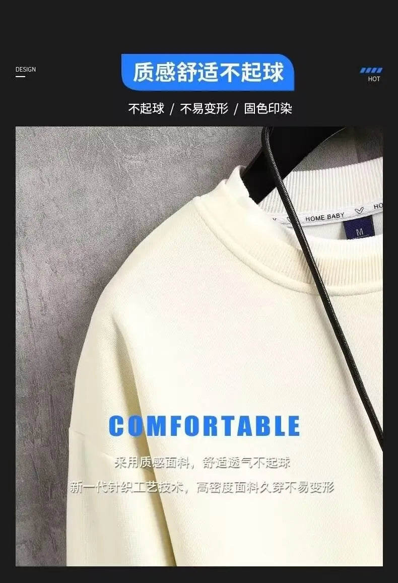 2025 New Men's Sweatshirts S-5XL Hoodies Autumn Letters Printed Long Sleeve T-shirt Fashion Men's Clothing O Neck Harajuku Top