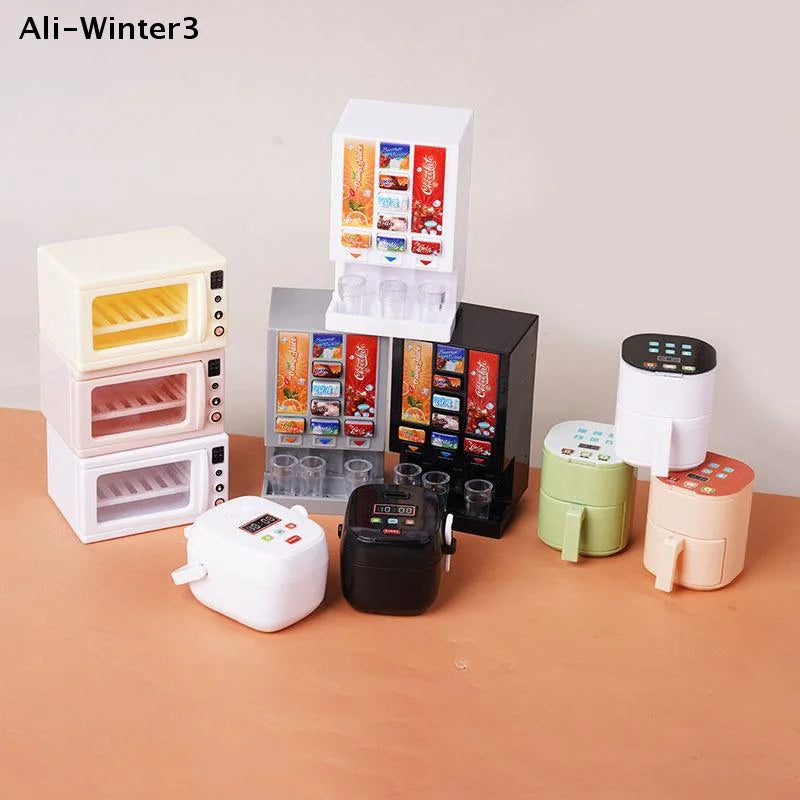 1/12 Dollhouse Simulation Miniature Kitchen Appliances Model Dollhouse Air Fryer Beverage Machine Oven Rice Cooker Ornaments