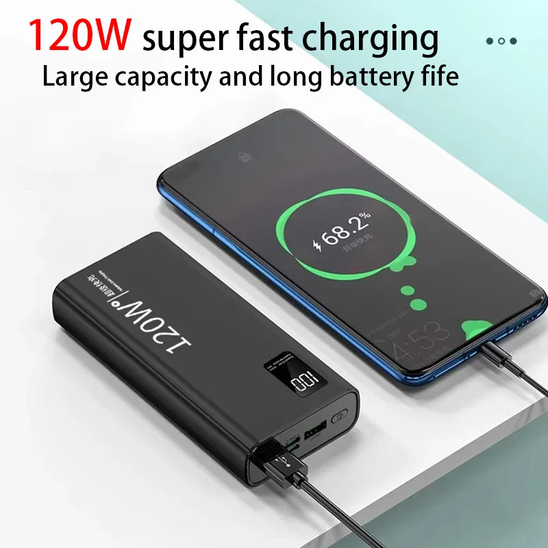 200000mAh Large-capacity Super-fast Charging Power Bank With Digital Display Portable Mobile Power Supply for All Phones