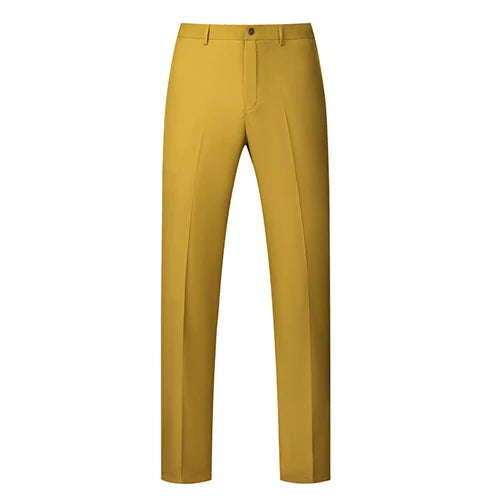 2026 New Men's Middle Waist Pants, 25 Color Choice, Elegant Office Men Trouser, Modest Green Pink Yellow Asian Size M-6XL