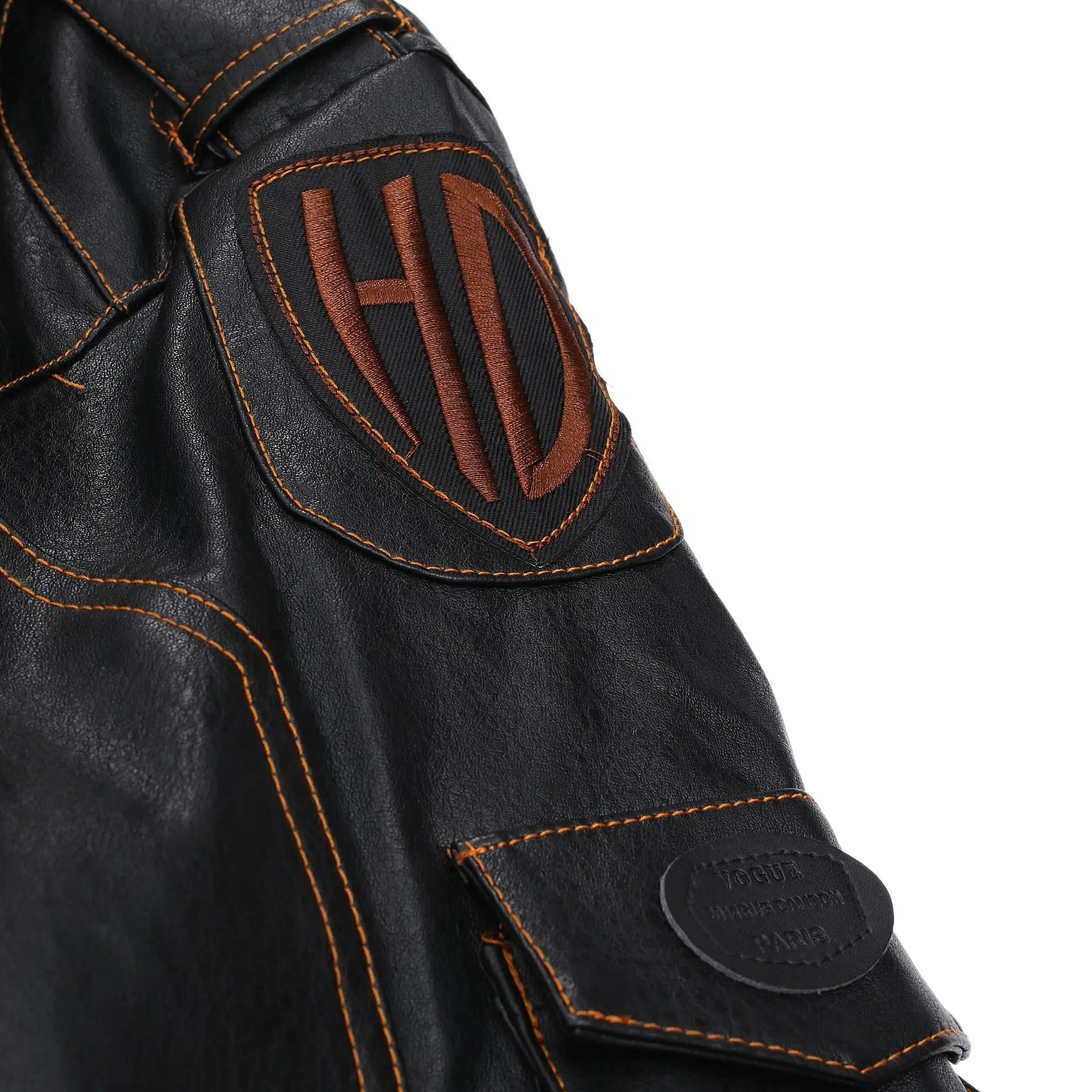 2025 Spring and Autumn New American Retro Black Slim Fit PU Leather Jacket Motorcycle Parka Harley Brown Riding Suit