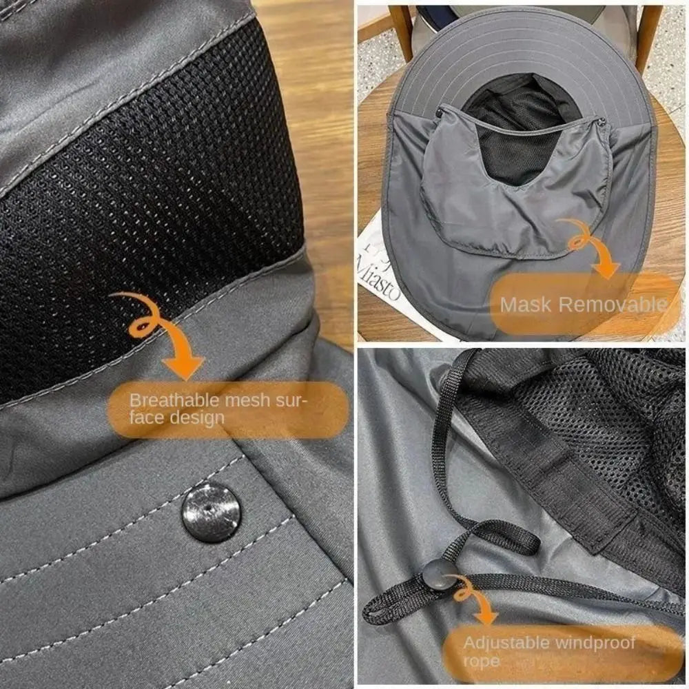 Fishing Caps Caps Mask Set Bucket Hat Sunscreen UV Protection Fisherman Hat Neck Headband Visor Sun Hat Outdoor