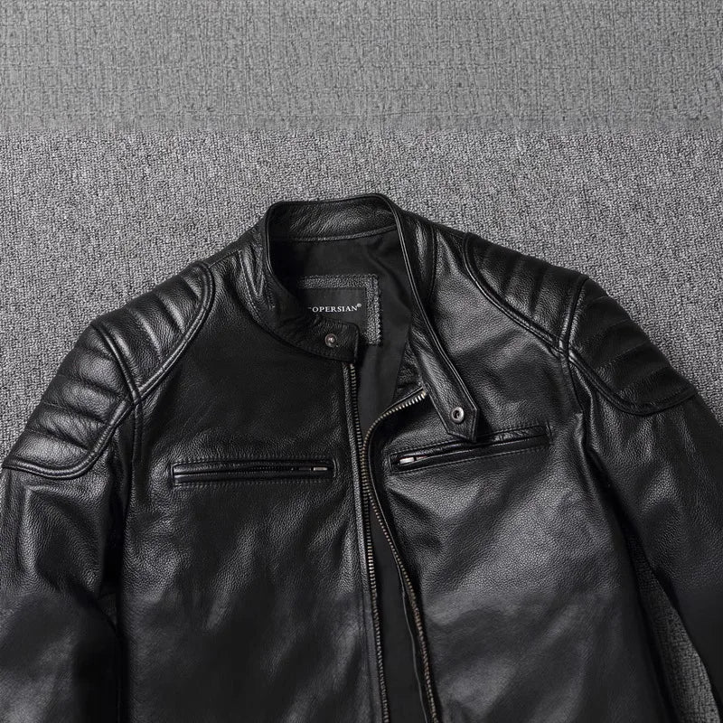2025 New Leather Jacket Men's  pu Jacket for Men Biker Motorcycle  pu  Jacket Motorcycle Clothing Vintage Leather Coat Top
