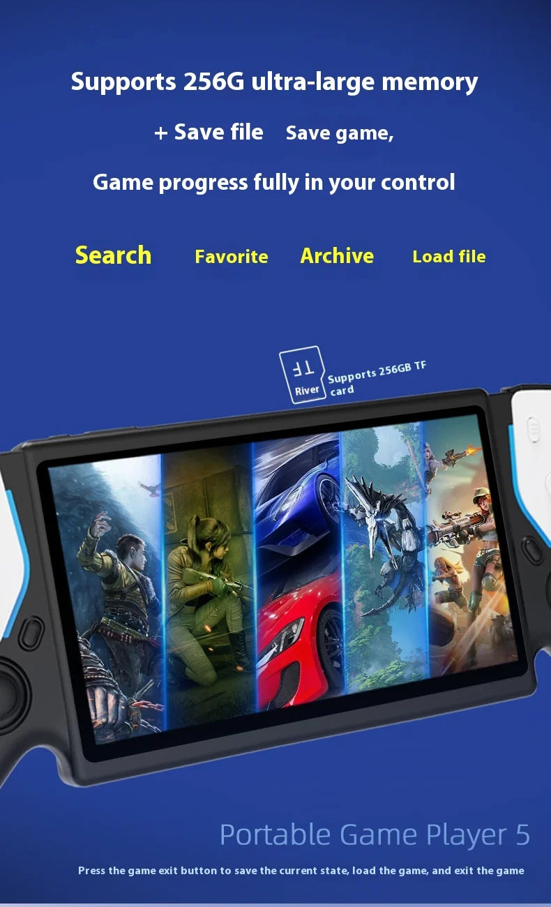 New PS5 7.0 Inch 64G Open Source System Dual Controller Handheld Game Console For PSP Street Fighter Competition