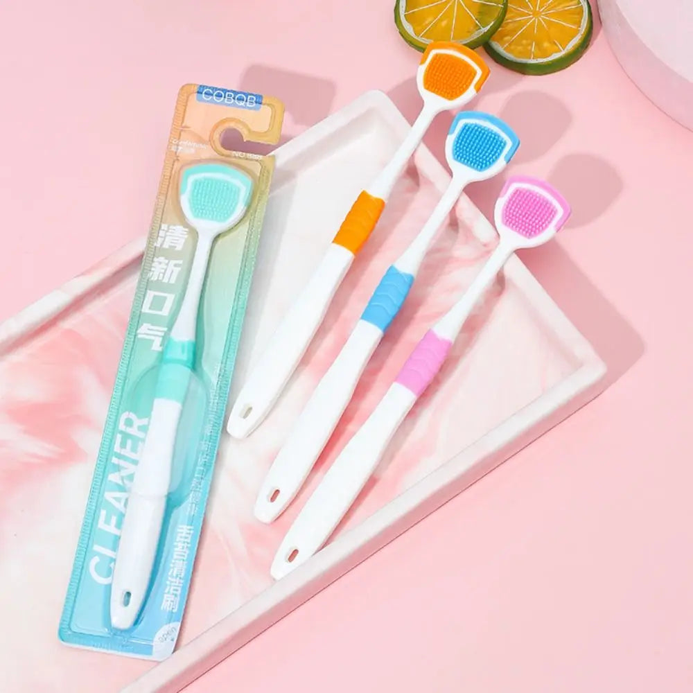 1PC Lightweight Soft Silicone Tongue Scraper Hygiene Cleaning Tongue Cleaner Soft-Haired Toothbrush Adult Use