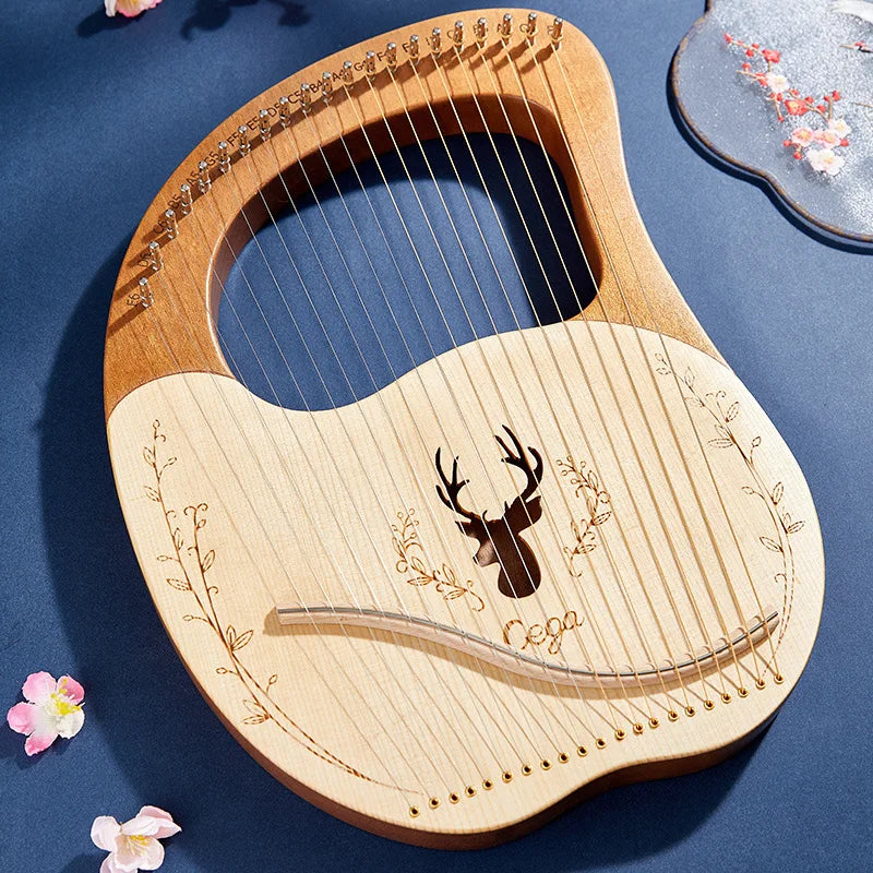 16 21 24 Strings Lyre Harp Mahogany Wood Harp Piano Stringed Musical Instrument With Tuning Wrench Spare Strings