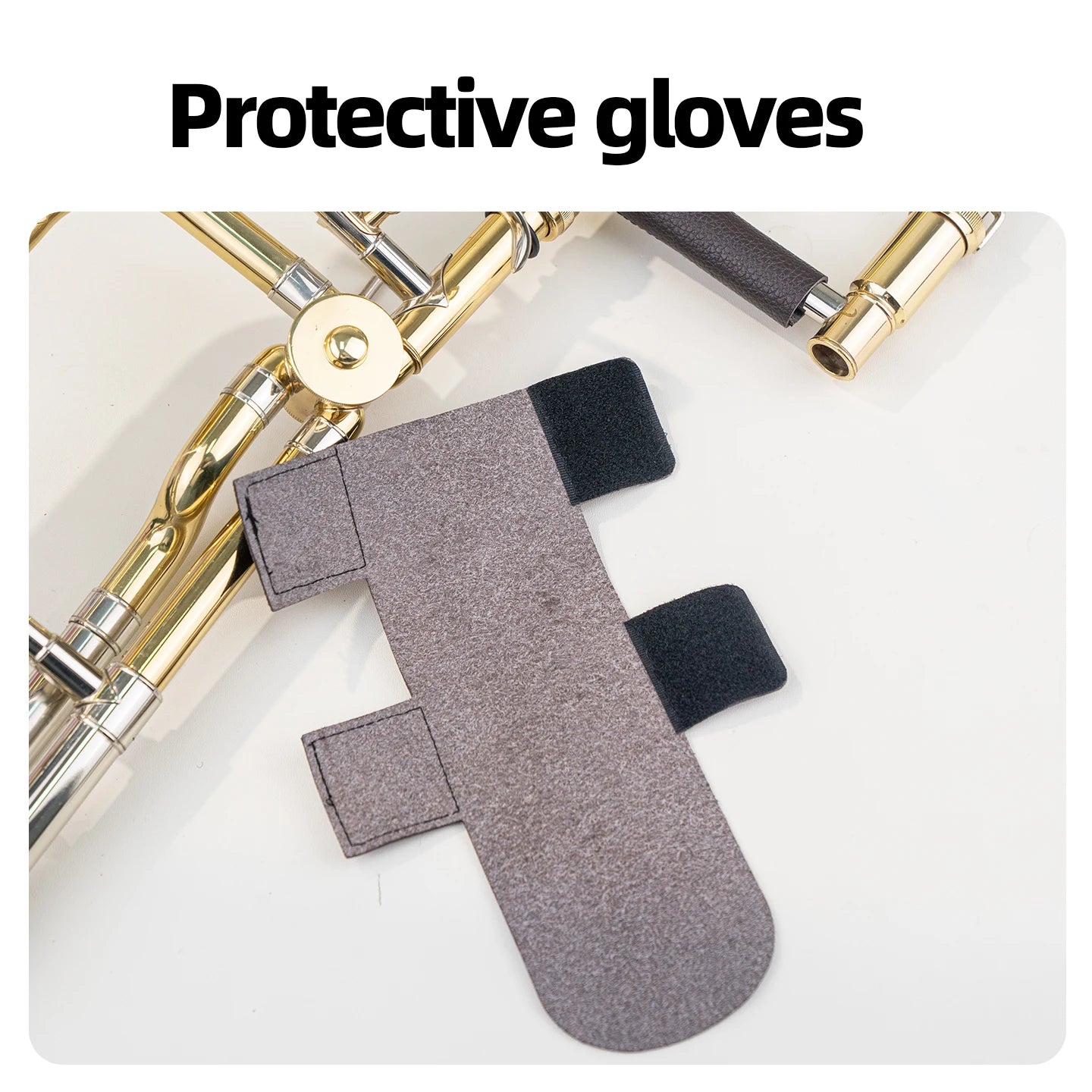 Trombone Instrument Hand Guard, Glove, Hand Rest, Pull Tube Cover, Pad, Protective Cover, Non-Slip Leather Cover, Musical Instrument Accessories