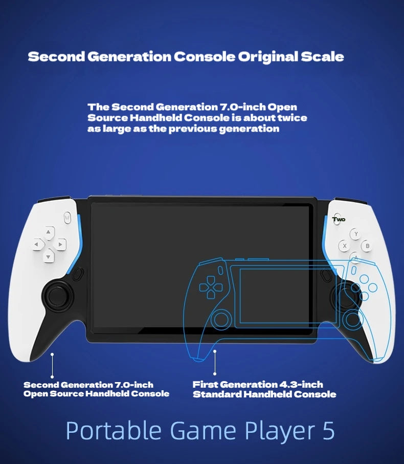 New PS5 7.0 Inch 64G Open Source System Dual Controller Handheld Game Console For PSP Street Fighter Competition