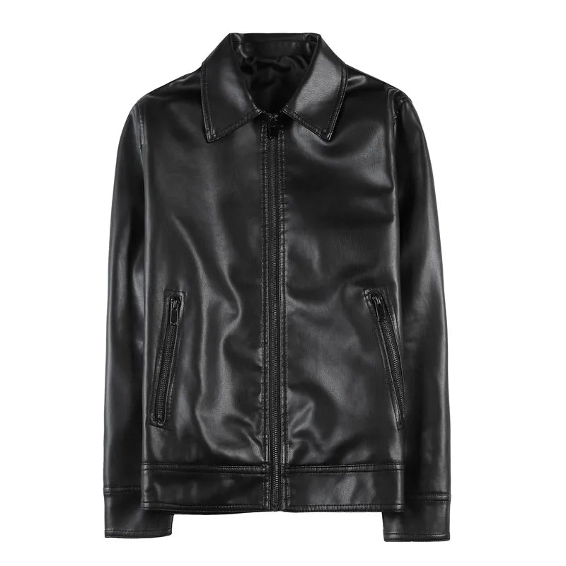 2024 Mens Fashion Leather Jacket Slim Fit Stand Collar Pu Jacket Male Anti-Wind Motorcycle Zipper Jackets Men 4Xl-M