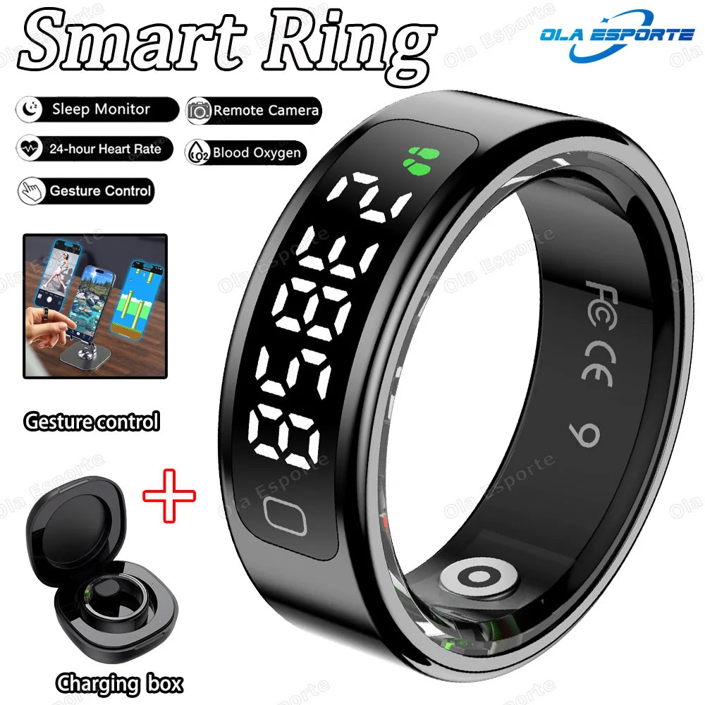 2026 Smart Ring Display Screen and Touch, Likes Count, Smart Control, Health Manager,IP68 Waterproof For Men Women New smartring