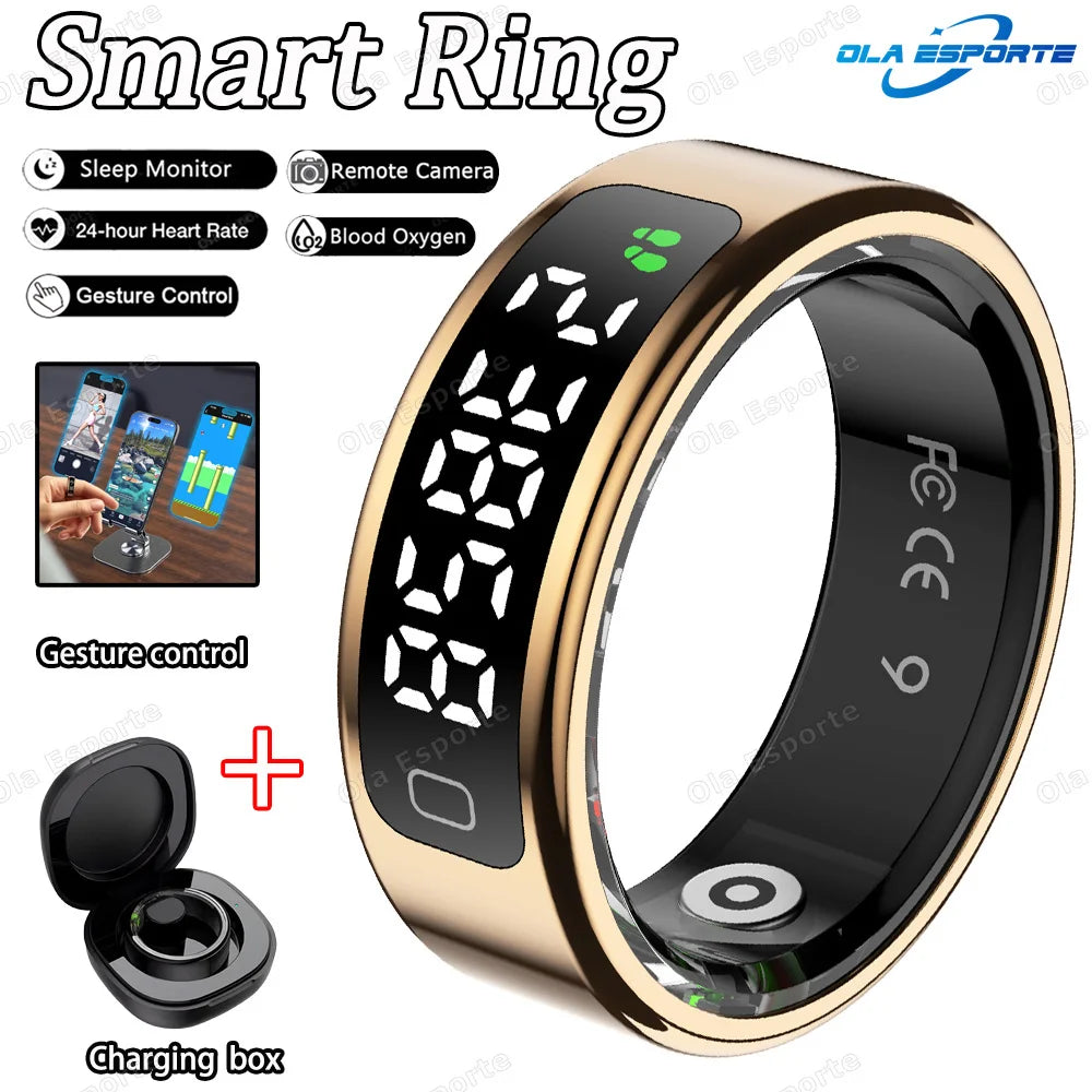 2026 Smart Ring Display Screen and Touch, Likes Count, Smart Control, Health Manager,IP68 Waterproof For Men Women New smartring