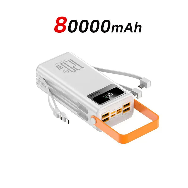 120W 100000mAh Fast Charging Power Bank Large Capacity Outdoor Mobile Power Supply Supports 7 Devices to Charge At The Same Time
