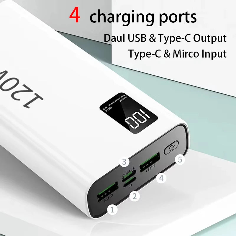 200000mAh Large-capacity Super-fast Charging Power Bank With Digital Display Portable Mobile Power Supply for All Phones
