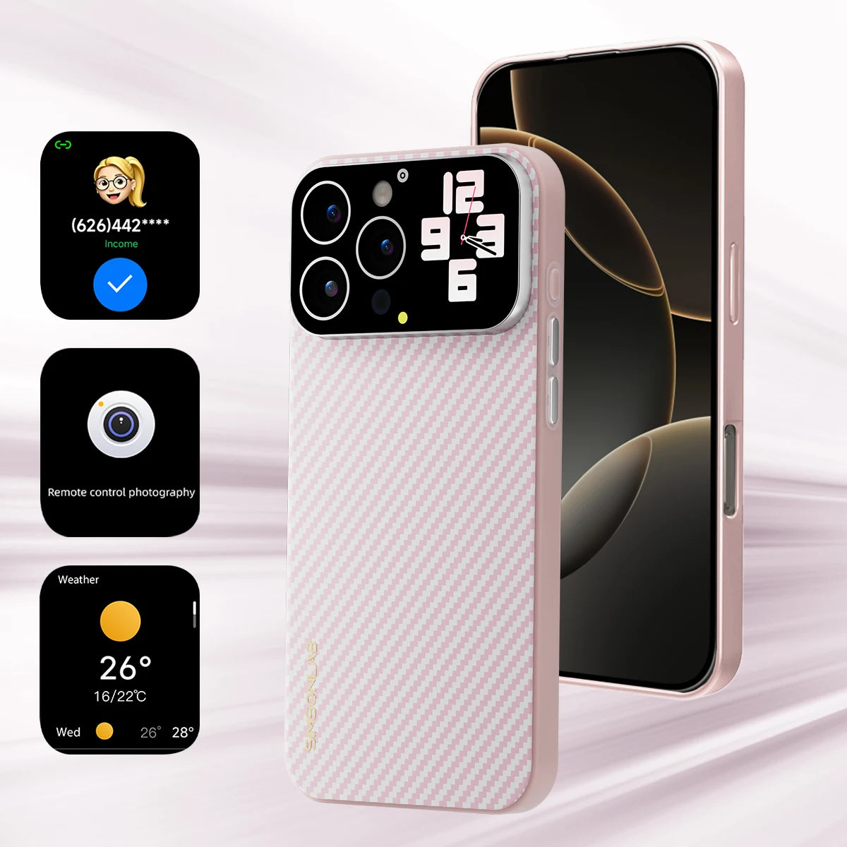 2026 Smart Phone Case 1.83''Screen Window Custom Photo/Video Wallpaper Selfies Camera Magnetic Charge for iPhone 13/14/15/16PM