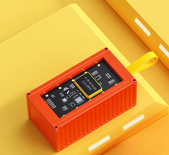 20000mAh Creative Container Power Bank Large Capacity Transparent LED Light Digital Display Mobile Phone Power Supply