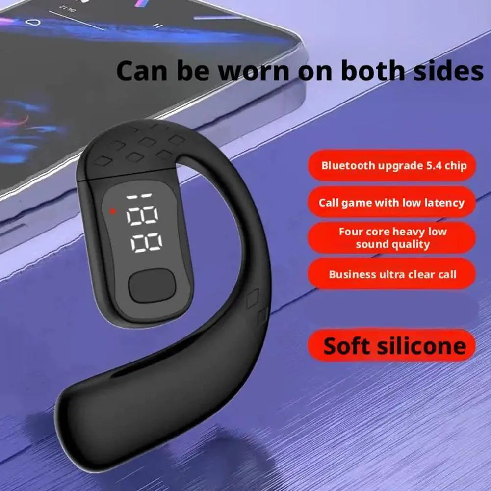 1Set Left Right Ear Rotatable Wireless Running Single Ear Hanging Type Universal Ultra Long Endurance Bluetooth Earphones