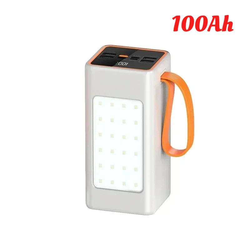 200000mah Super Fast Charging Power Bank 120W Portable Power Bank External Battery for Iphone 14 Pro Max Laptop with LED Light