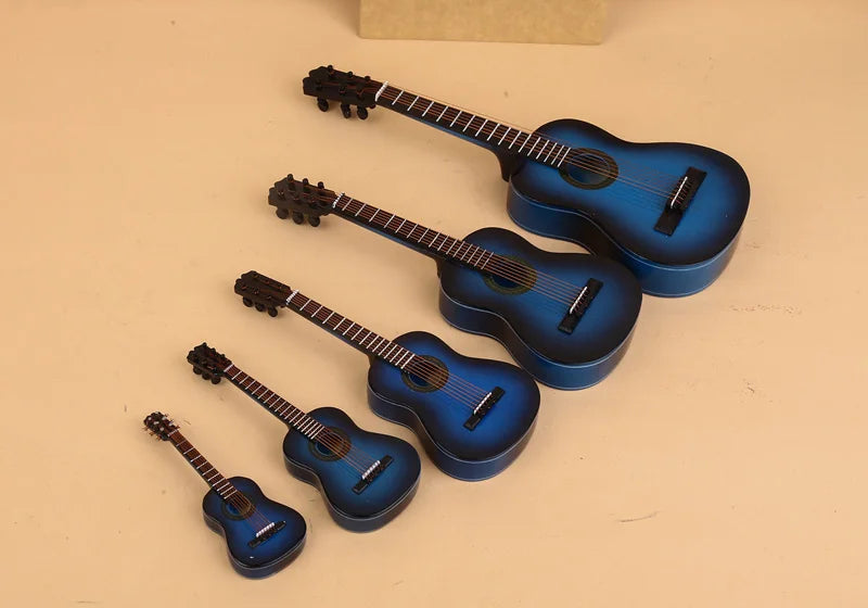 Wooden Musical Instruments Collection Decorative Ornaments Mini Classical Guitar With Support Miniature Model Decoration Gifts