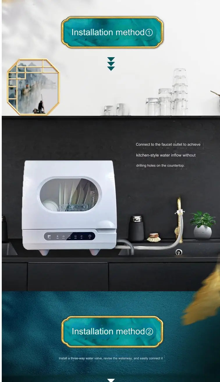 Household Portable Dishwashers Washing Machine Electric Heating Touch Control Small Table Top Automatic Countertop Dishwasher