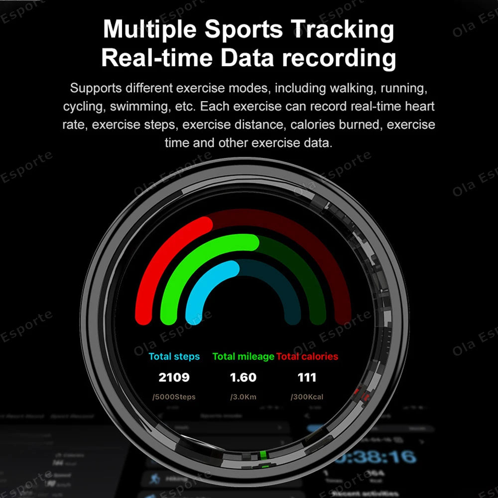 2026 Smart Ring Display Screen and Touch, Likes Count, Smart Control, Health Manager,IP68 Waterproof For Men Women New smartring