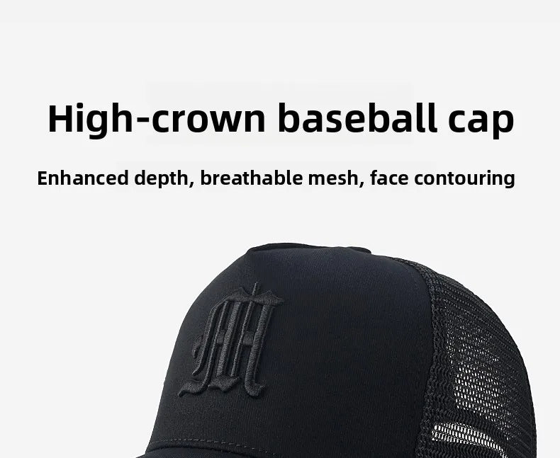 High-Crown Baseball Cap Men's Summer Faion Brand Face Slimming Hard-Top Wide-Eyelid Sun Protection Youth All Seasons Cotton...